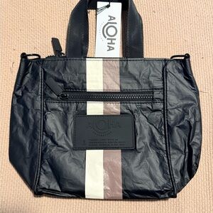 NWT ALOHA Collection Black and Brown Le Voyager Crossbody Bag